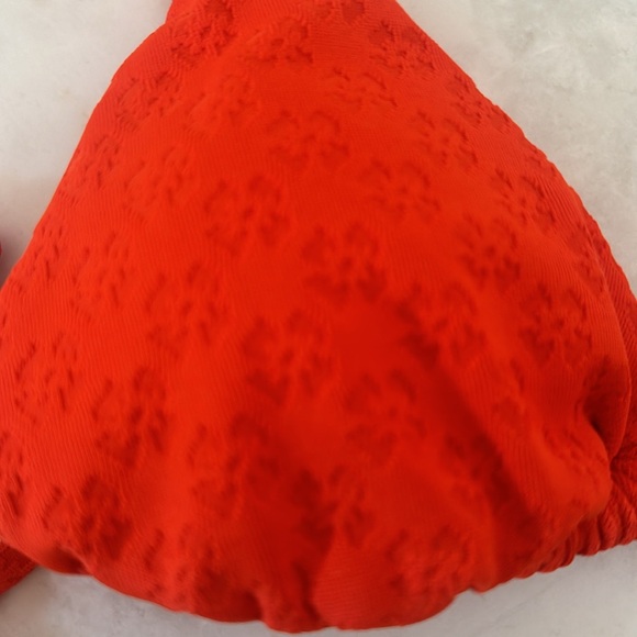 Billa Bong Good Vibes Slide Tall Triangle Bikini Top in Sunset Red - Picture 3 of 8